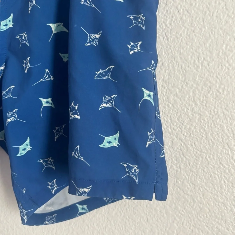 Bonobos Men Size Medium Blue Riviera Stingray Print Swim Trunk Shorts 7